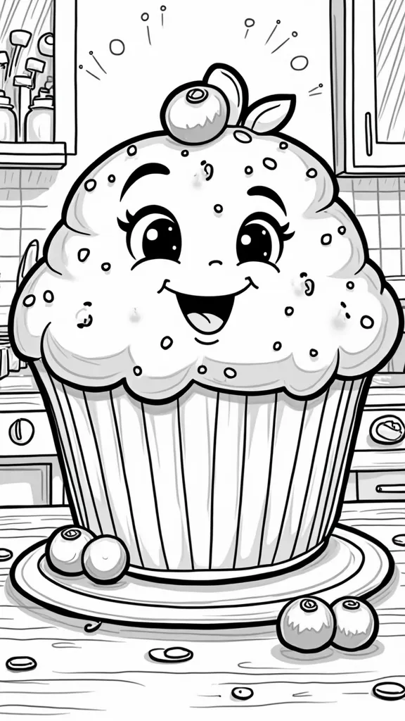 coloriage bleu muffin